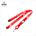 Custom Polyester Print Lanyard with Plastic Buckle Epoxy Logo